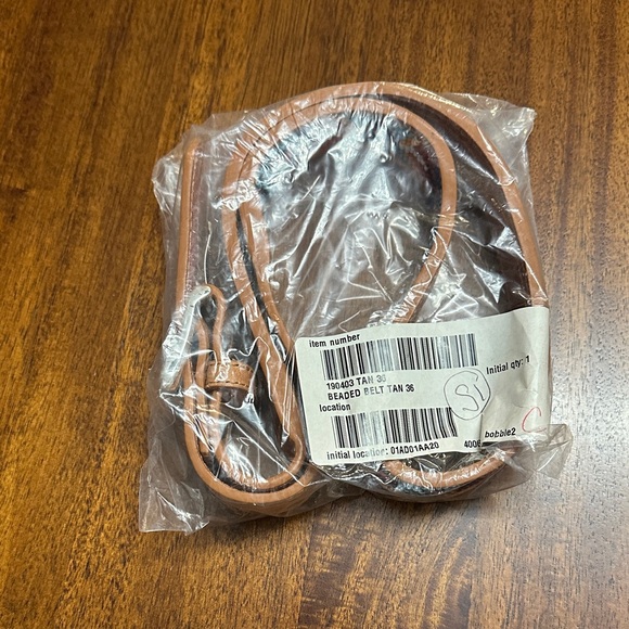 The Territory Ahead Accessories - Tan Leather Belt with beaded design